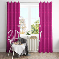 Caribbean Cricket Barbados Custom Window Curtain Strike of the Tridents Pink Fury - Wonder Print Shop
