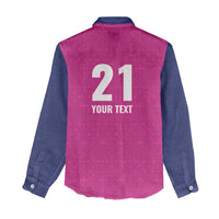 Caribbean Cricket Barbados Custom Women Casual Shirt Strike of the Tridents Pink Fury - Wonder Print Shop