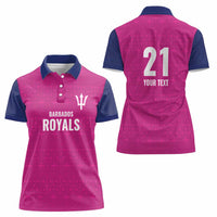 Caribbean Cricket Barbados Custom Women Polo Shirt Strike of the Tridents Pink Fury - Wonder Print Shop