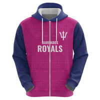 Caribbean Cricket Barbados Custom Zip Hoodie Strike of the Tridents Pink Fury - Wonder Print Shop