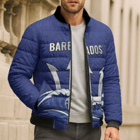 Caribbean Cricket Barbados Custom Bomber Puffer Jacket Trident Champion’s Wave - Wonder Print Shop