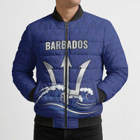 Caribbean Cricket Barbados Custom Bomber Puffer Jacket Trident Champion’s Wave - Wonder Print Shop