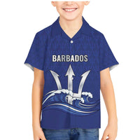 Caribbean Cricket Barbados Custom Family Matching Mermaid Dress and Hawaiian Shirt Trident Champion’s Wave - Wonder Print Shop