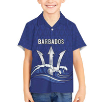 Caribbean Cricket Barbados Custom Kid Hawaiian Shirt Trident Champion’s Wave - Wonder Print Shop