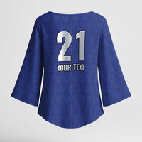 Caribbean Cricket Barbados Custom Kimono Sleeve Blouse Trident Champion’s Wave - Wonder Print Shop