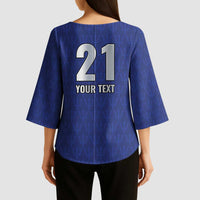 Caribbean Cricket Barbados Custom Kimono Sleeve Blouse Trident Champion’s Wave - Wonder Print Shop