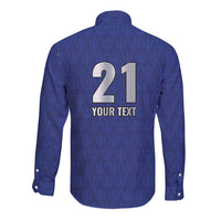 Caribbean Cricket Barbados Custom Long Sleeve Button Shirt Trident Champion’s Wave - Wonder Print Shop