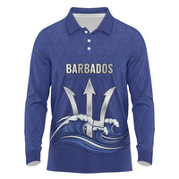 Caribbean Cricket Barbados Custom Long Sleeve Polo Shirt Trident Champion’s Wave - Wonder Print Shop
