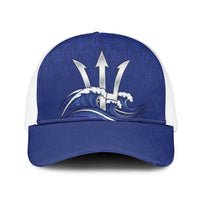 Caribbean Cricket Barbados Custom Mesh Trucker Cap Trident Champion’s Wave - Wonder Print Shop