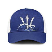 Caribbean Cricket Barbados Custom Mesh Trucker Cap Trident Champion’s Wave - Wonder Print Shop