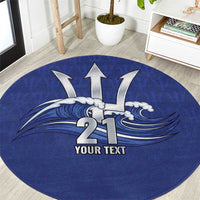 Caribbean Cricket Barbados Custom Round Carpet Trident Champion’s Wave - Wonder Print Shop