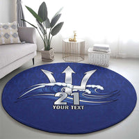 Caribbean Cricket Barbados Custom Round Carpet Trident Champion’s Wave - Wonder Print Shop
