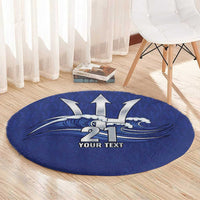Caribbean Cricket Barbados Custom Round Carpet Trident Champion’s Wave - Wonder Print Shop