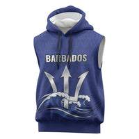 Caribbean Cricket Barbados Custom Sleeveless Hoodie Trident Champion’s Wave - Wonder Print Shop