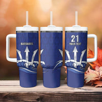 Caribbean Cricket Barbados Custom Tumbler With Handle Trident Champion’s Wave - Wonder Print Shop