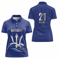 Caribbean Cricket Barbados Custom Women Polo Shirt Trident Champion’s Wave - Wonder Print Shop
