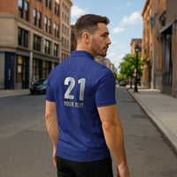 Caribbean Cricket Barbados Custom Zipper Polo Shirt Trident Champion’s Wave - Wonder Print Shop