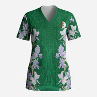 Custom Algeria Iris Floral Green Scrub Top Africa Women’s Football Champion Series 2026