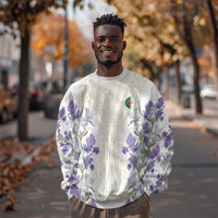Custom Algeria Iris Floral White Sweatshirt Africa Women’s Football Champion Series 2026