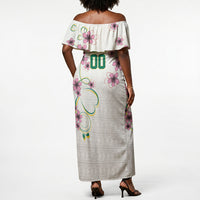 Custom Cameroon Red Stinkwood Floral Off Shoulder Maxi Dress Africa Women’s Football Champion Series 2026