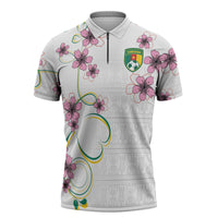 Custom Cameroon Red Stinkwood Floral Zipper Polo Shirt Africa Women’s Football Champion Series 2026