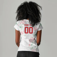 Custom Malawi Lotus Floral Women V-Neck T-Shirt Africa Women’s Football Champion Series 2026