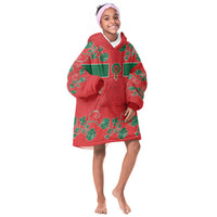 Custom Morocco Desert Rose Floral Kid Wearable Blanket Hoodie Africa Women’s Football Champion Series 2026