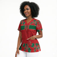 Custom Morocco Desert Rose Floral Scrub Top Africa Women’s Football Champion Series 2026