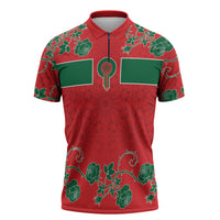 Custom Morocco Desert Rose Floral Zipper Polo Shirt Africa Women’s Football Champion Series 2026