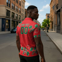 Custom Morocco Desert Rose Floral Zipper Polo Shirt Africa Women’s Football Champion Series 2026