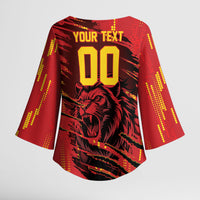 Custom Cameroon Red Lion Kimono Sleeve Blouse Africa Football Champion Series 2026