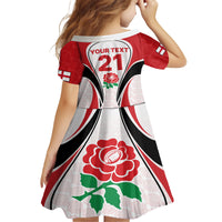 Custom England Rugby Family Matching Puletasi Dress and Hawaiian Shirt Come On Red Rose Word Cup 2023 - Wonder Print Shop
