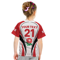 Custom England Rugby Kid T Shirt Come On Red Rose Word Cup 2023 - Wonder Print Shop