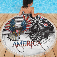 USA Darts Beach Blanket American Bald Eagle with Grunge Style LT9 - Wonder Print Shop