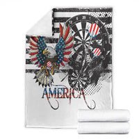 USA Darts Blanket American Bald Eagle with Grunge Style