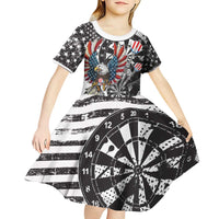 USA Darts Kid Short Sleeve Dress American Bald Eagle with Grunge Style - Wonder Print Shop