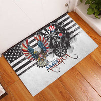 USA Darts Rubber Doormat American Bald Eagle with Grunge Style - Wonder Print Shop