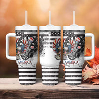 USA Darts Tumbler With Handle American Bald Eagle with Grunge Style - Wonder Print Shop