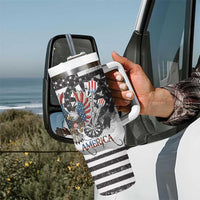 USA Darts Tumbler With Handle American Bald Eagle with Grunge Style - Wonder Print Shop