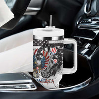 USA Darts Tumbler With Handle American Bald Eagle with Grunge Style - Wonder Print Shop