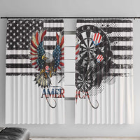 USA Darts Window Curtain American Bald Eagle with Grunge Style - Wonder Print Shop