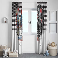 USA Darts Window Curtain American Bald Eagle with Grunge Style - Wonder Print Shop