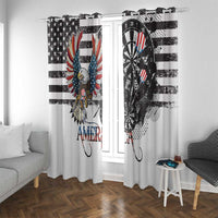 USA Darts Window Curtain American Bald Eagle with Grunge Style - Wonder Print Shop