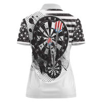 USA Darts Women Polo Shirt American Bald Eagle with Grunge Style - Wonder Print Shop
