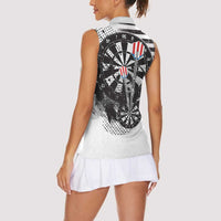 USA Darts Women Sleeveless Polo Shirt American Bald Eagle with Grunge Style - Wonder Print Shop