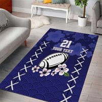 Custom Japan Rugby Pacific Area Rug Sakuras Rising Sun with Polynesian Pattern LT9 - Wonder Print Shop