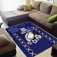 Custom Japan Rugby Pacific Area Rug Sakuras Rising Sun with Polynesian Pattern LT9 - Wonder Print Shop