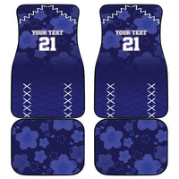 Custom Japan Rugby Pacific Car Mats Sakuras Rising Sun with Polynesian Pattern LT9 - Wonder Print Shop
