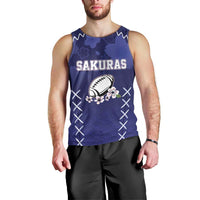 Custom Japan Rugby Pacific Men Tank Top Sakuras Rising Sun with Polynesian Pattern - Wonder Print Shop