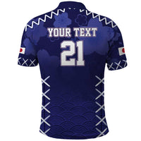 Custom Japan Rugby Pacific Polo Shirt Sakuras Rising Sun with Polynesian Pattern - Wonder Print Shop